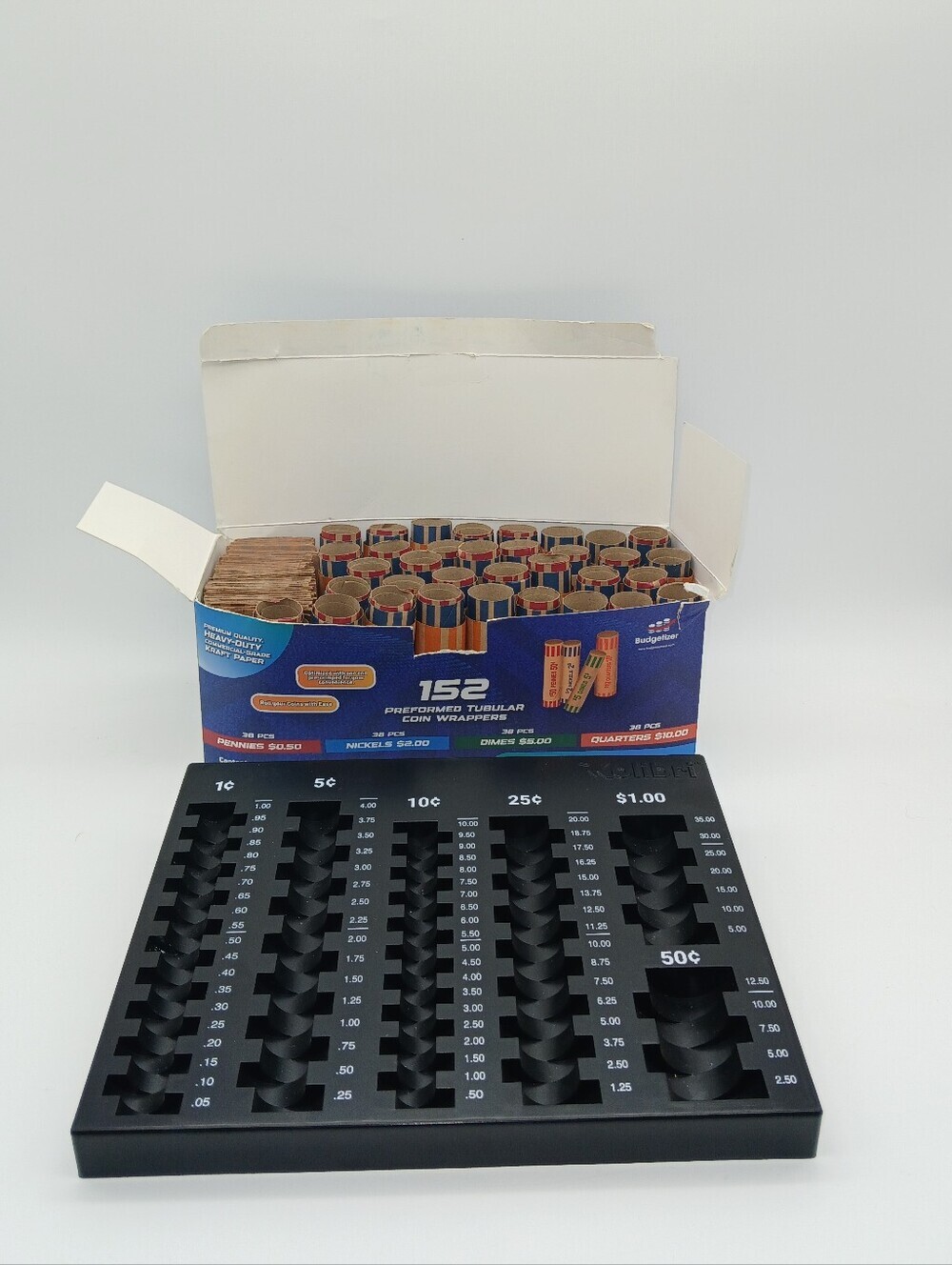 Coin Rolling Kit with Coin Sorting Tray
